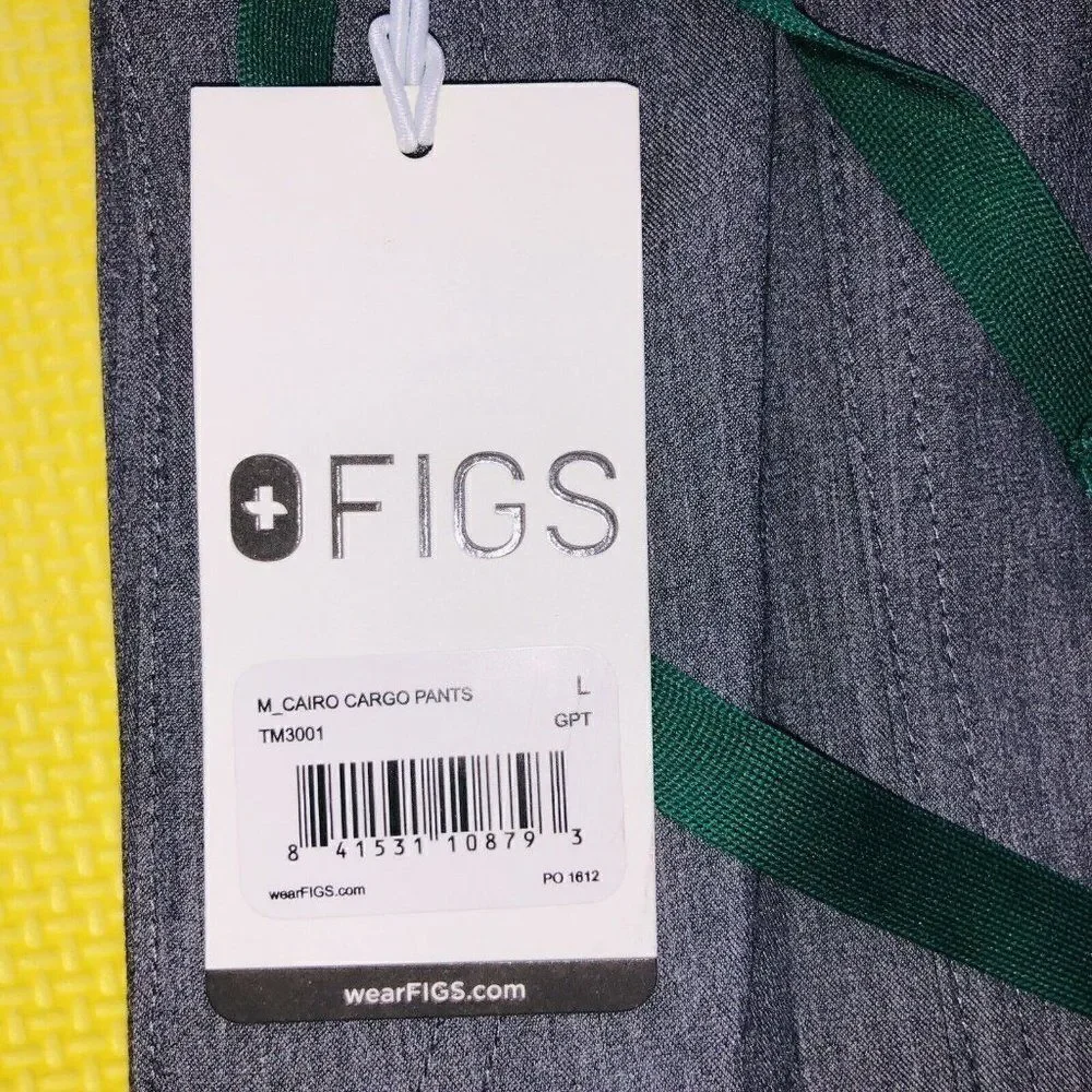 Figs Technical Collection Cairo Cargo Scrub Pants Gray Mens Large New With Tags